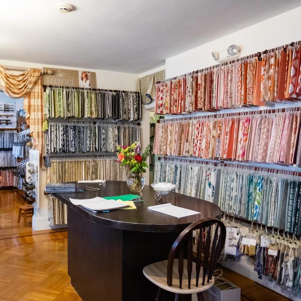Designs In Blinds & Drapes showroom on Moody Street in Waltham, MA