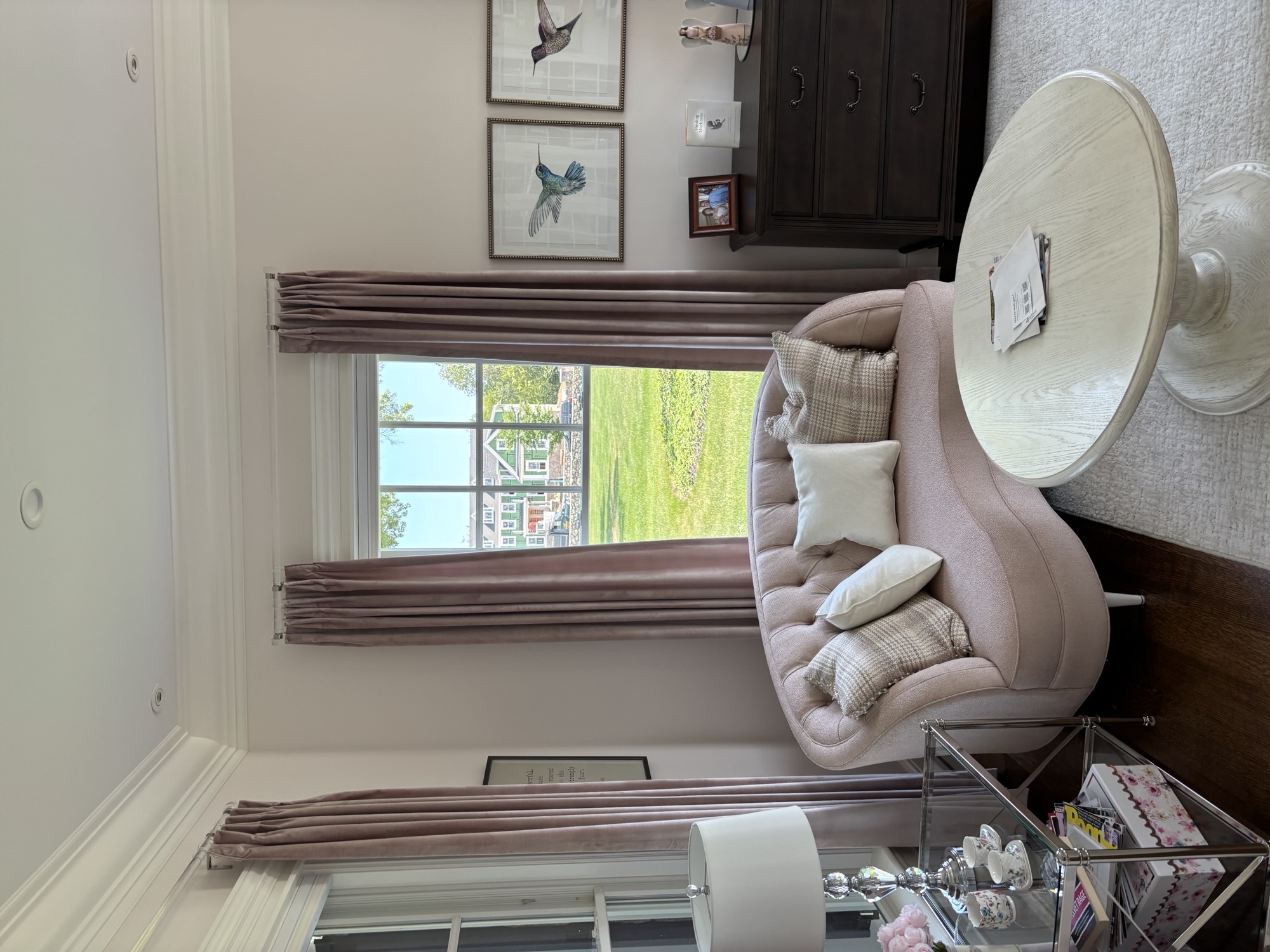 Custom upholstered bench in a Waltham, MA entry